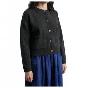 NEW BIBICO mira cropped cardigan in charcoal
